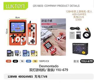 Mini Vídeo Game Clássico 400 Jogos Mini 2 Player Com Controle