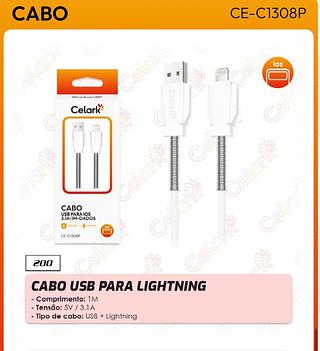 CABO USB PARA LIGHTNING - Comprimento: 1M