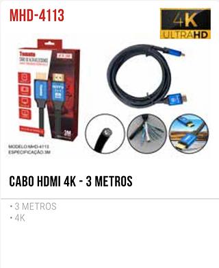 CABO HDMI 4K - 3 METROS • 3 METROS • 4K