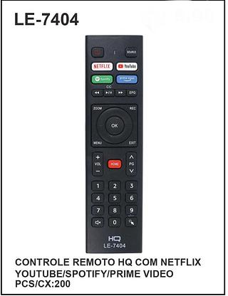 CONTROLE REMOTO HQ COM NETFLIX YOUTUBE/SPOTIFY/PRIME VIDEO