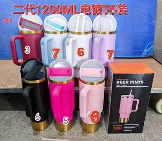 Garrafa Copo Térmica Luxo De Inox Efeito Bilho Grande Capacidade 1200ml