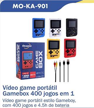 Vídeo game portátil Gamebox 400 jogos em 1