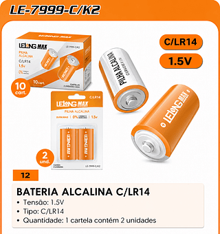 BATERIA ALCALINA LR14/C/NO1