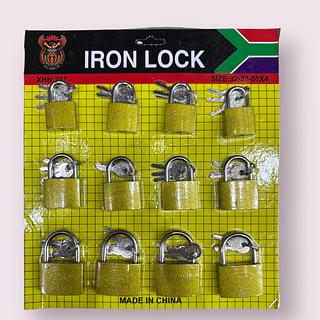 12 Unidades Cadeado 20-25-32 MM Cartela